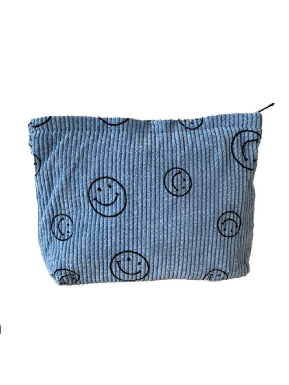 Blue Smiley Face Cosmetic Bag